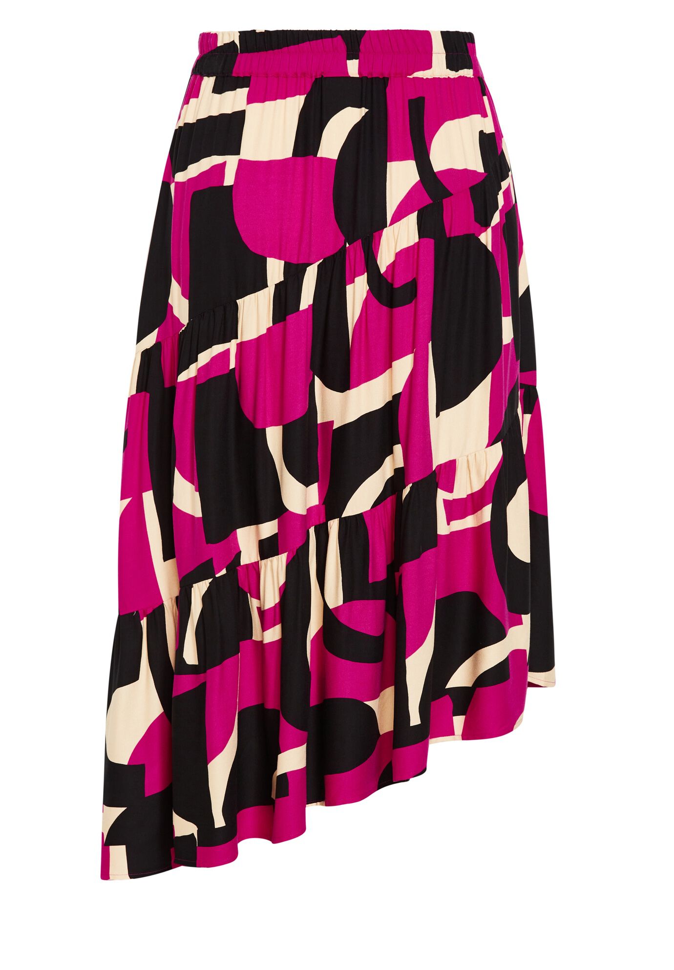 Saskia Tiered Skirt, MAGENTA PRINT, alternate image number 3