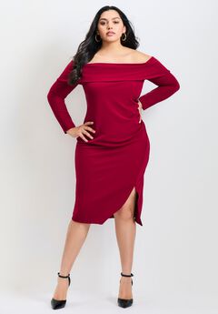 Collette Off Shoulder Gathered Waist Dress