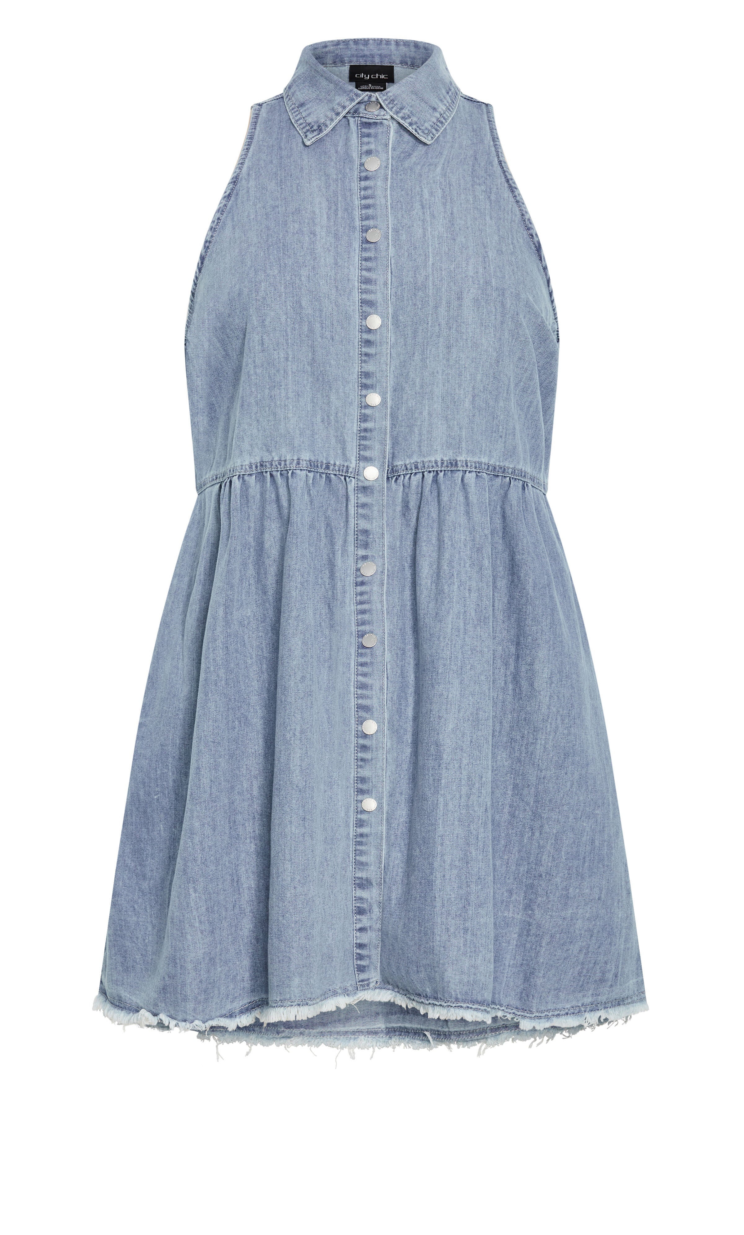 Dulce Sleeveless Dress - light denim, DENIM, alternate image number 3