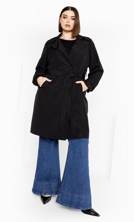 Classic Corset Trench - black, BLACK, hi-res image number null