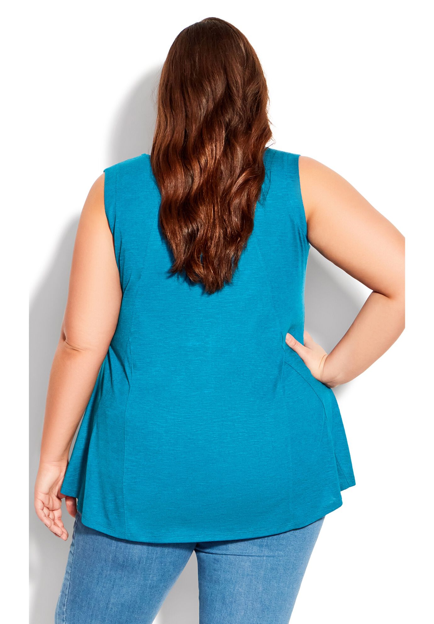 Fit N Flare Tank, MYKONOS BLUE, alternate image number 5