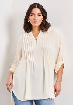 Roll Tab Zip Front Tunic