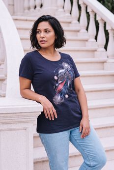 Scoop Neck Graphic Tee