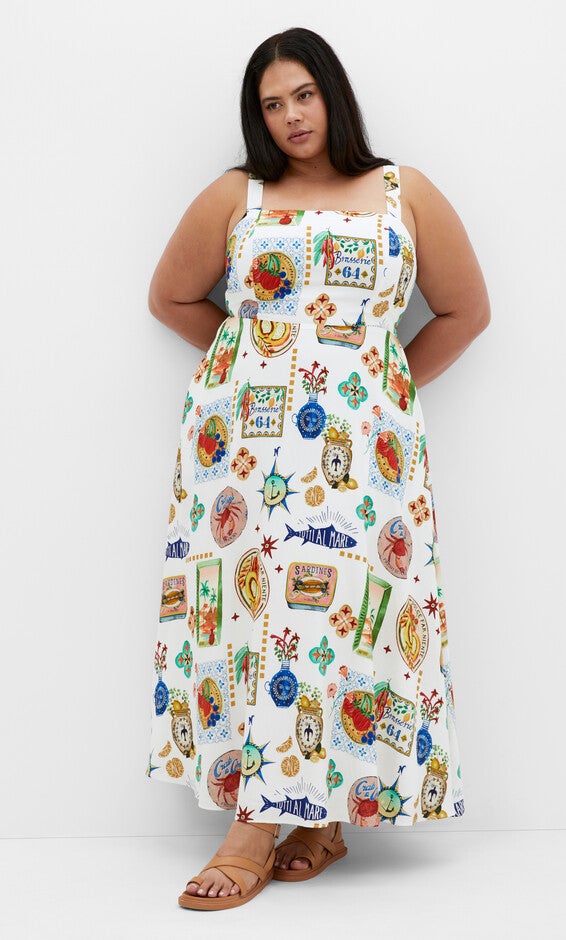 Capria Print Maxi Dress - print, WHITE, hi-res image number 0