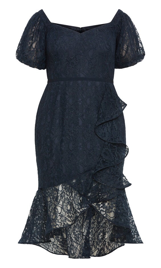 Lace Lily Dress - navy, BLUE, alternate image number null
