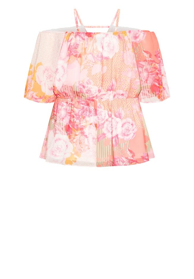 Adelina Print Top - sunset haze, PINK, alternate image number 5