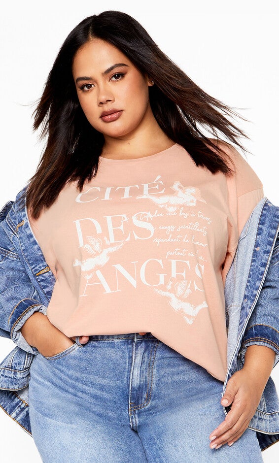 Oversized Angels Tee - dusty rose, DUSTY ROSE, hi-res image number 0