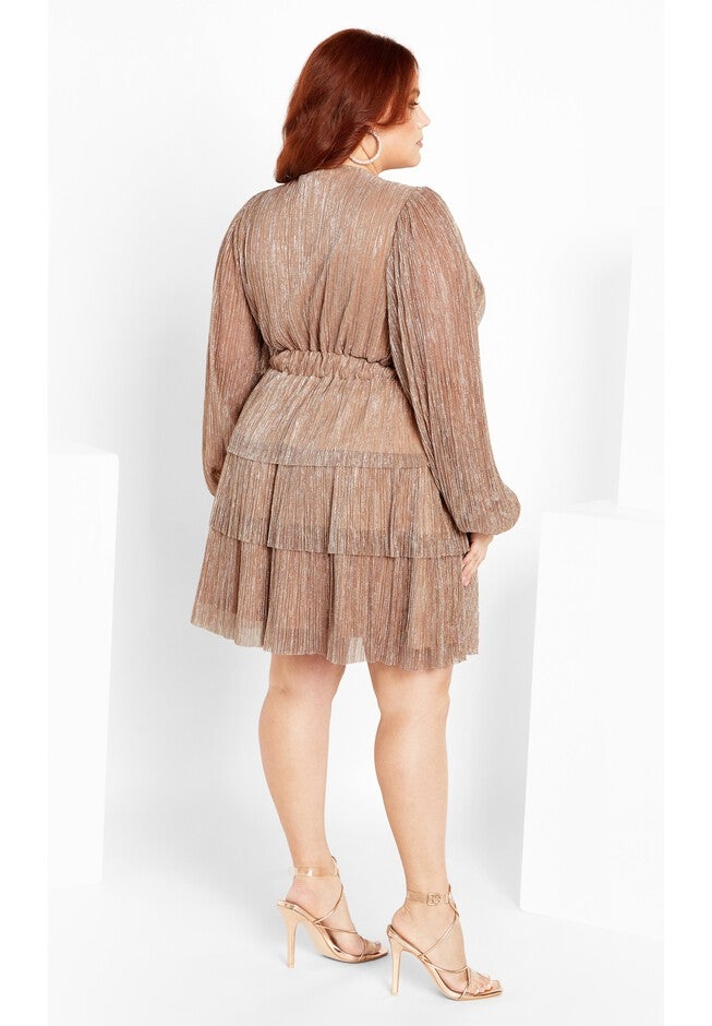 Lilian Sparkle Dress - soft blush, GOLD, alternate image number null