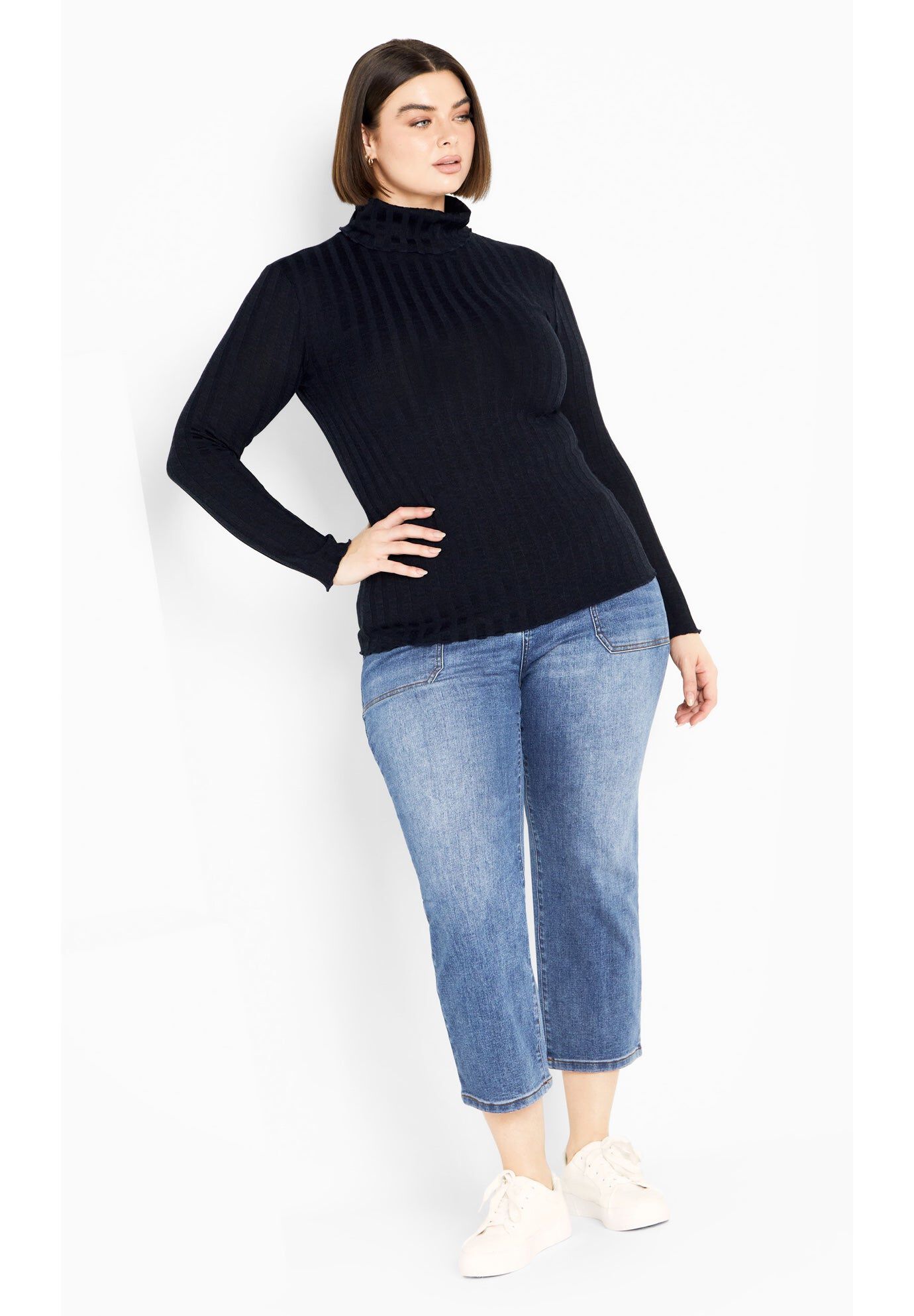Evie Turtleneck Top, NAVY, hi-res image number 0
