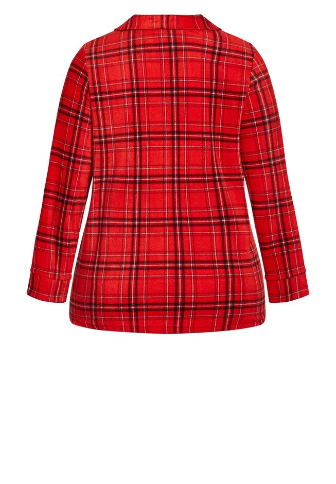 Fleece Check Sleep Top, CHECK, alternate image number 5