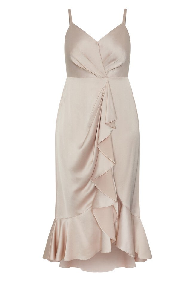 Bella Ruffle Maxi Dress - gardenia, GREY, alternate image number null