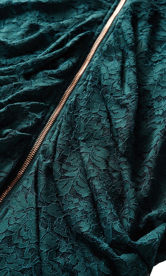 Lacey Zip Dress - emerald, EMERALD, alternate image number null