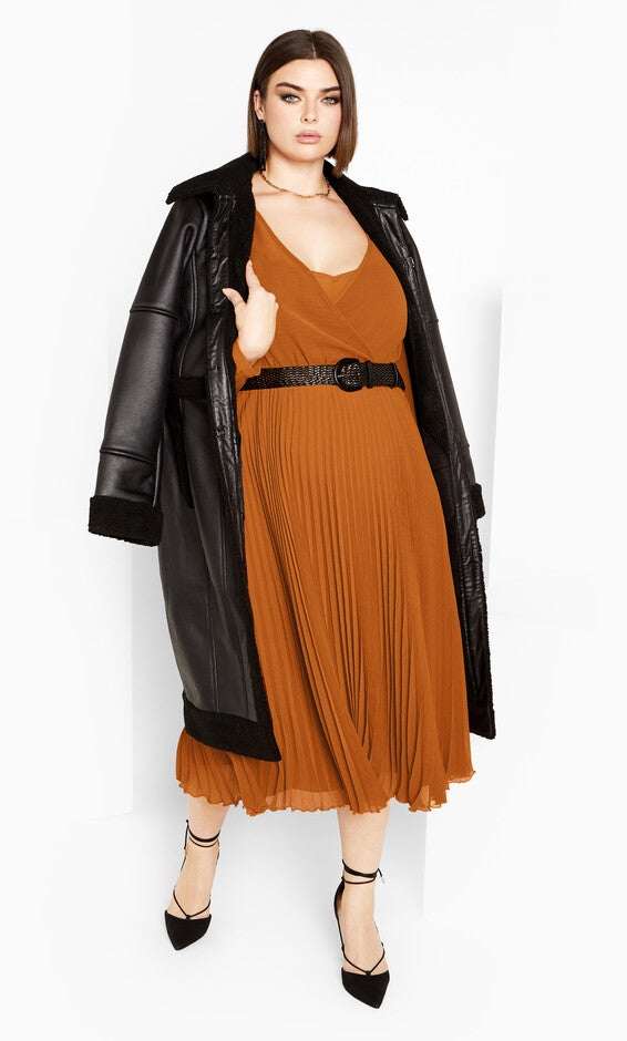 Precious Pleat Dress - caramel, CARAMEL, hi-res image number 0