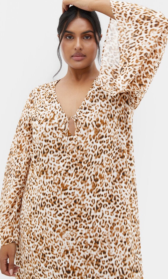 Gigi Print Maxi Dress - print, BROWN, alternate image number 2