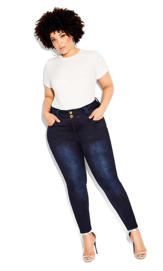Asha Regular Skinny Jean - dark denim, BLUE, alternate image number null