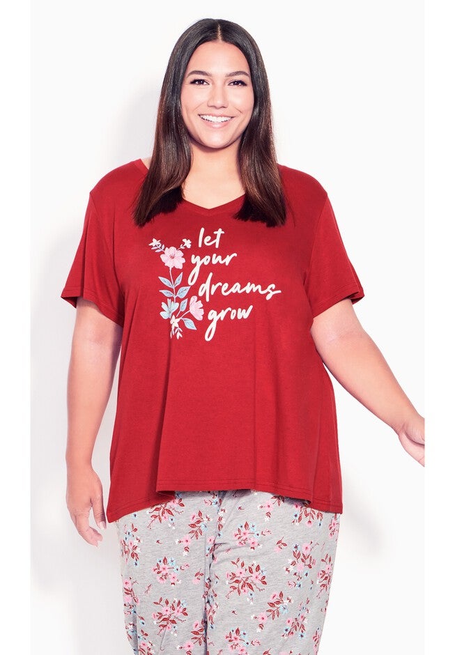 Dreams Grow Short Sleeve Sleep Top, DREAMS GROW, hi-res image number 0