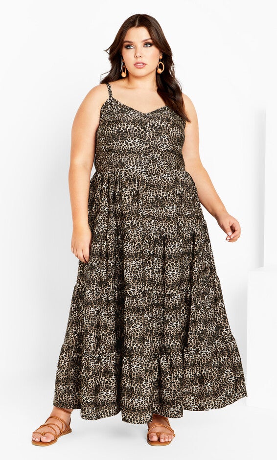 Aylin Maxi Dress - taupe, TAUPE MINI LEOPARD, alternate image number 2