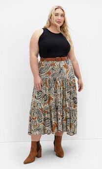 Misha Print Skirt - caramel