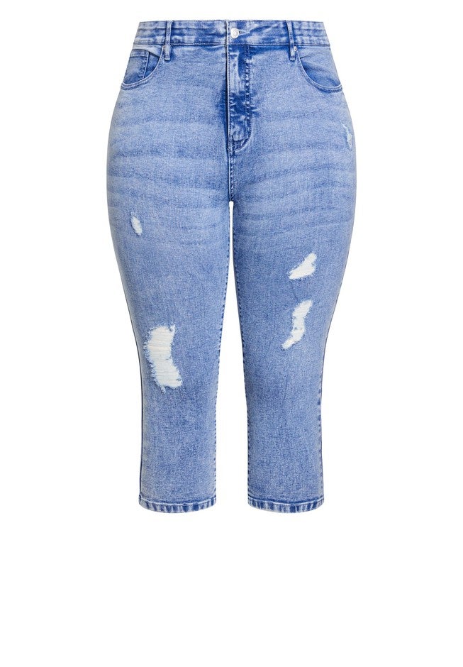 Holly Crop Ripped Jean, LIGHT WASH, alternate image number 7