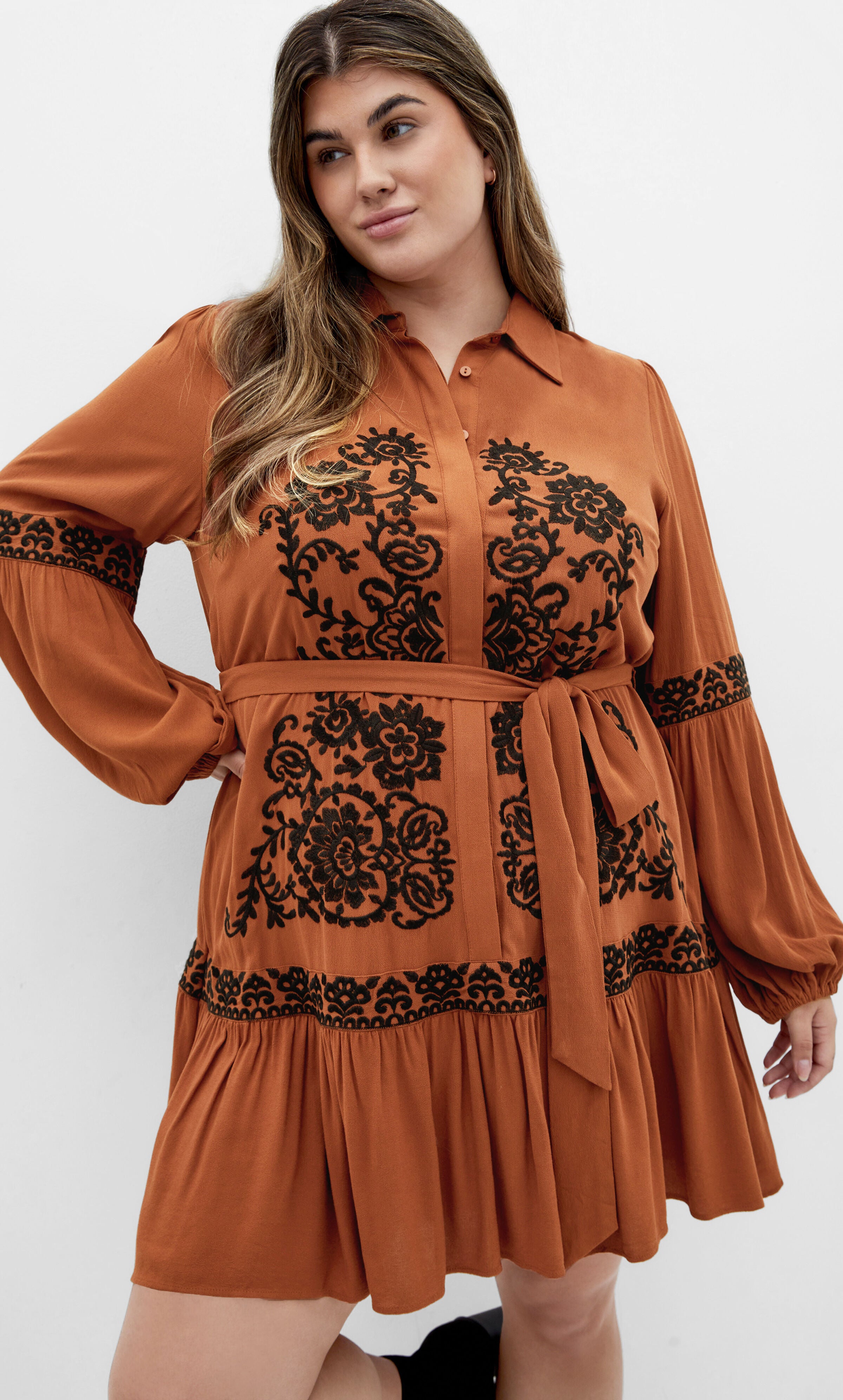 Marlie Dress - caramel, BROWN, alternate image number 6