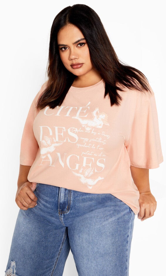 Oversized Angels Tee - dusty rose, DUSTY ROSE, alternate image number 3