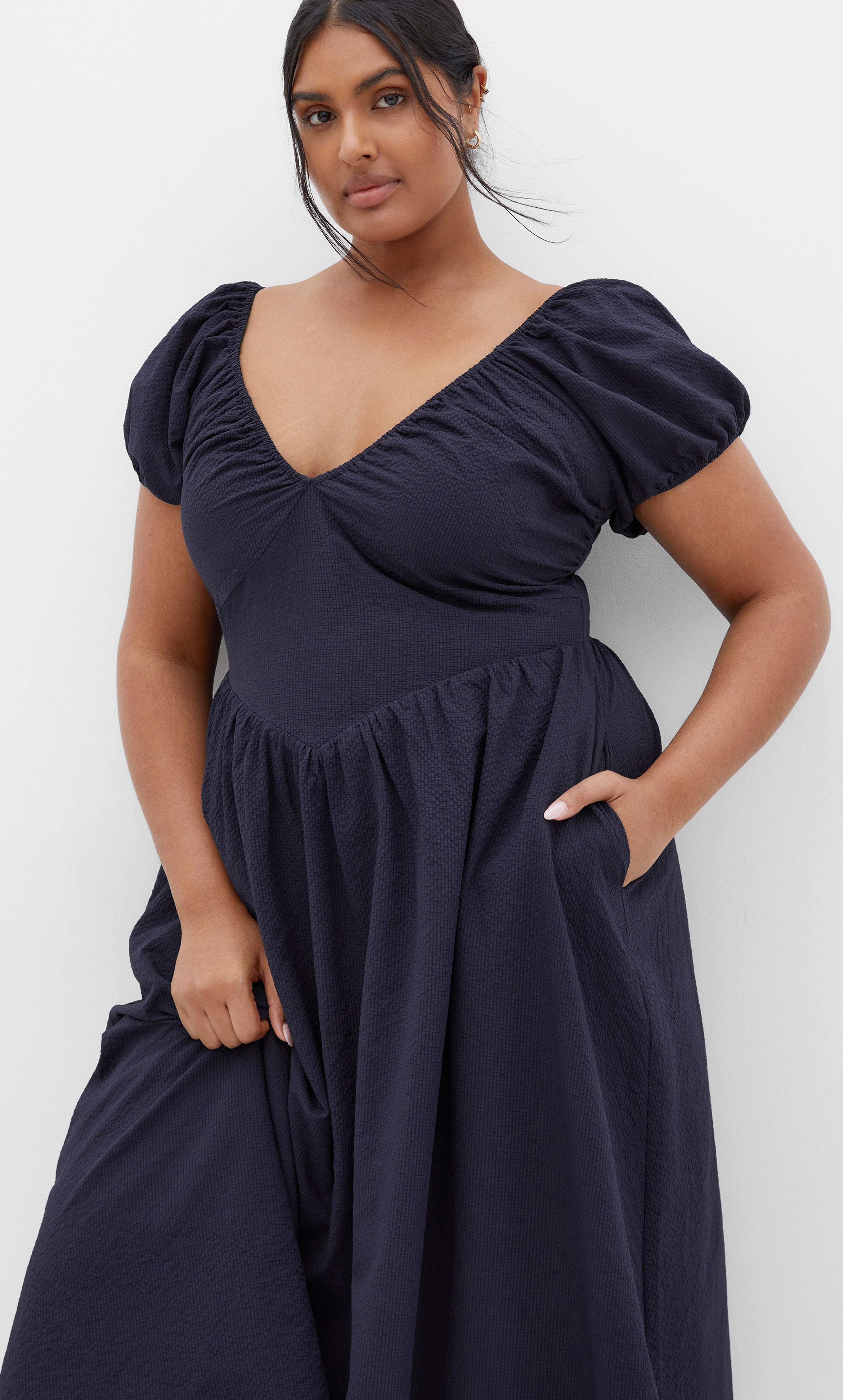 Shelby Midi Dress - navy, BLUE, alternate image number 2