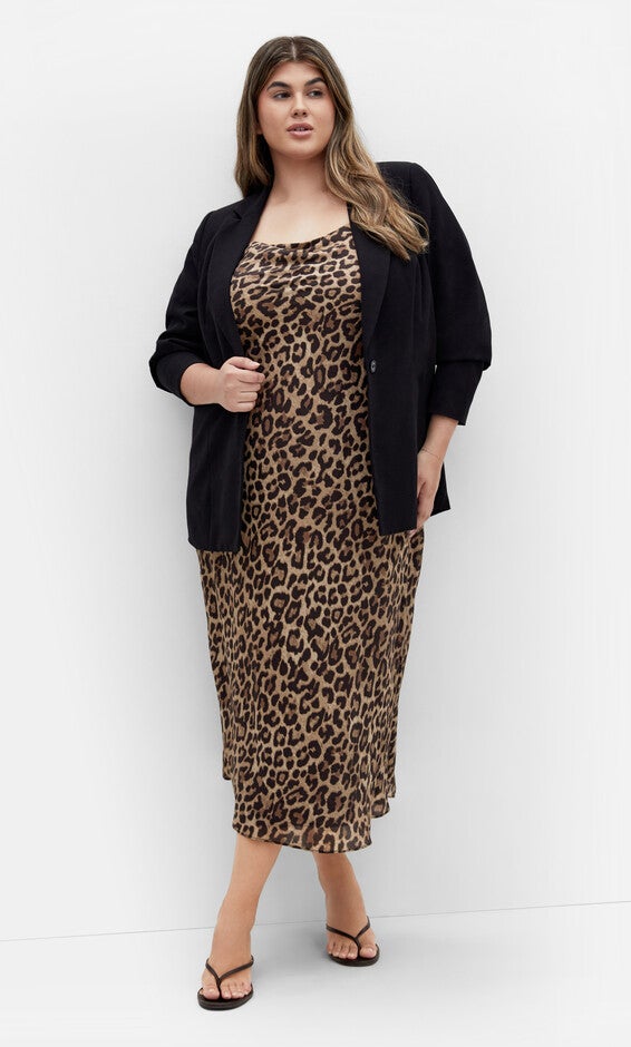 Kyra Print Dress - leopard print, BROWN, alternate image number null