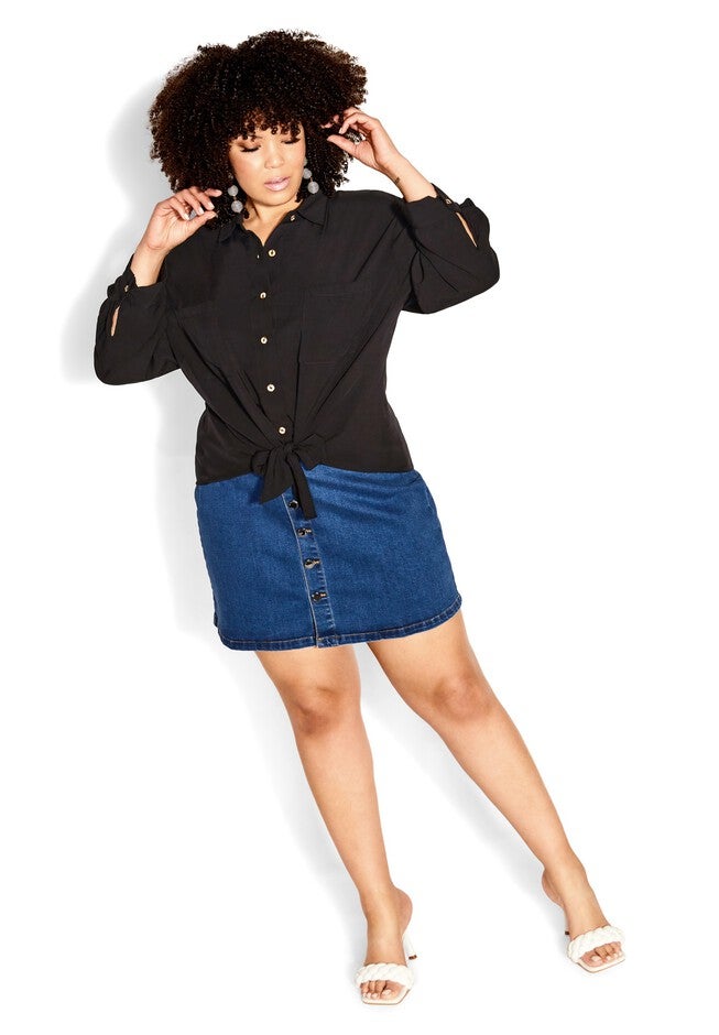 Island Denim Skirt - mid denim, BLUE, alternate image number null