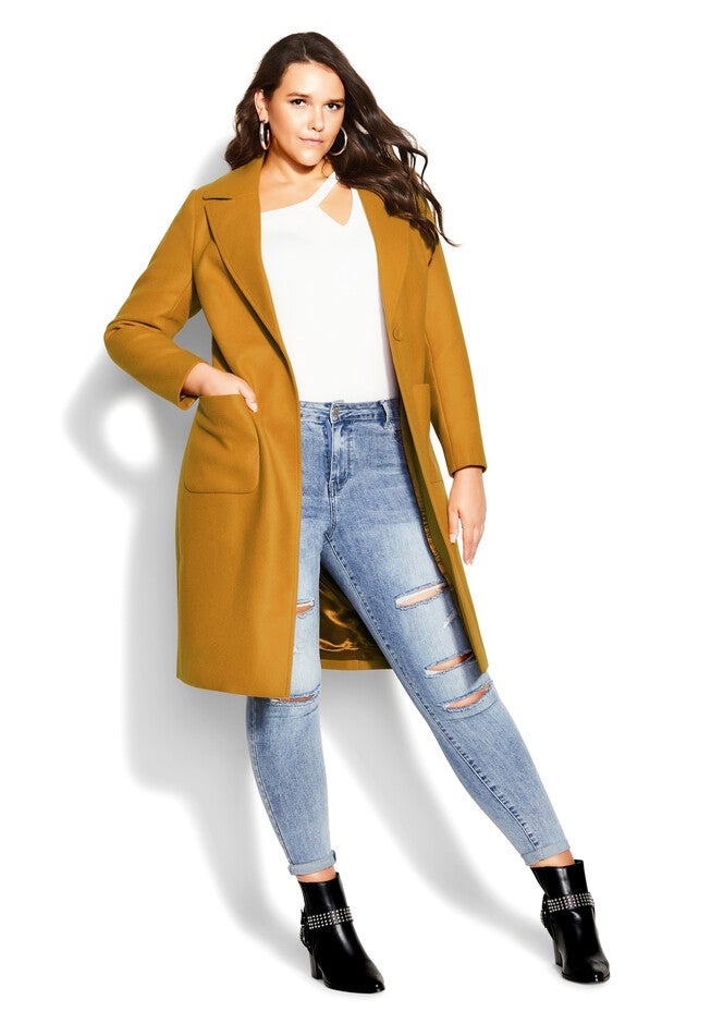 Abigail Coat - caramel, BROWN, on-hover image number null