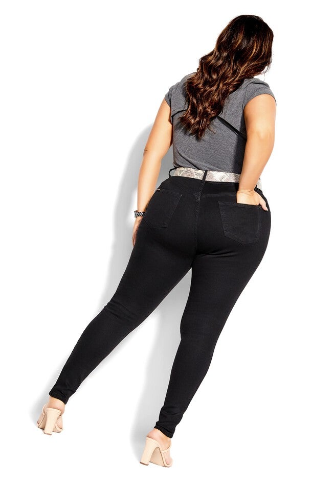 Rock N Roll Skinny Jean - black, BLACK, on-hover image number 1