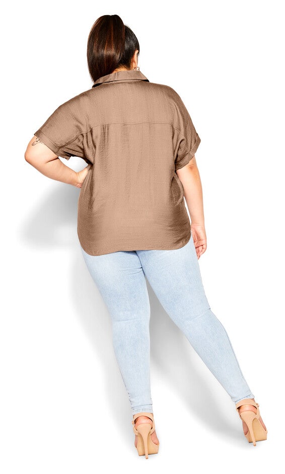 Relaxed Summer Shirt - mocha, BROWN, alternate image number null
