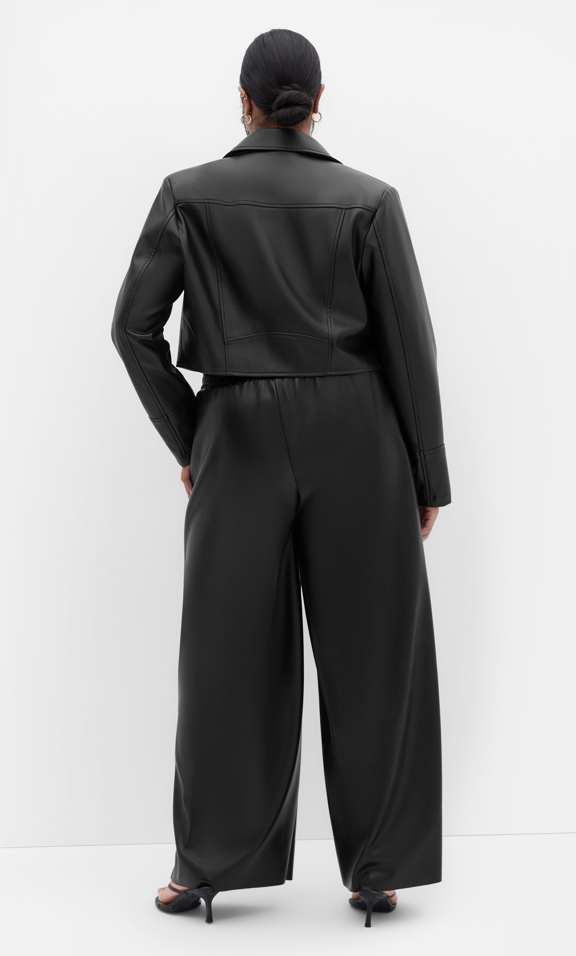 Amira Faux Leather Jacket - black, BLACK, alternate image number 3