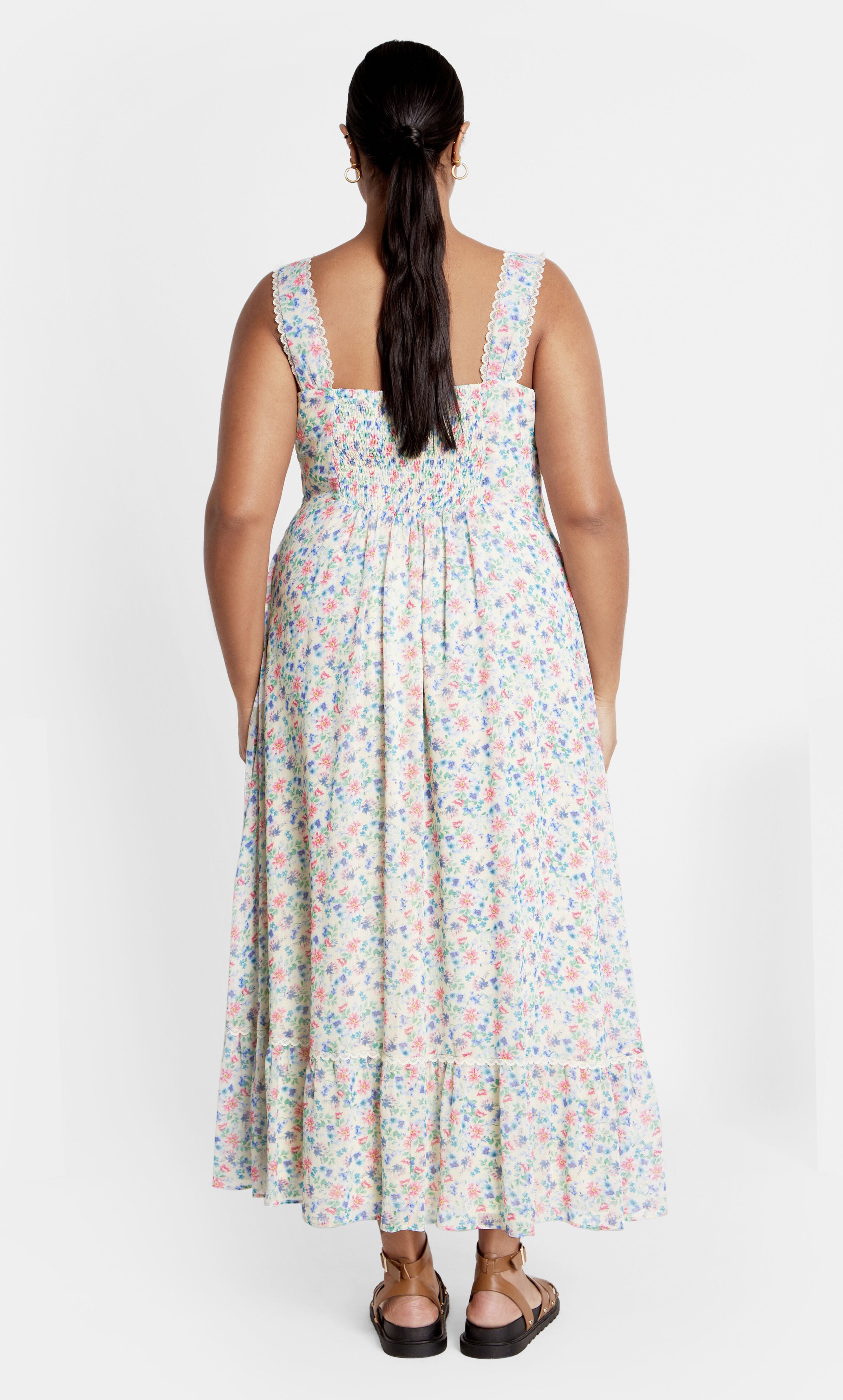 Lidia Print Dress - cream, PURPLE, alternate image number 2