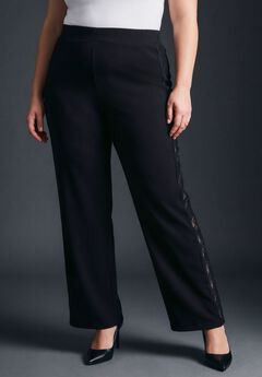 Liliana Ponte Lace Straight Leg Pant