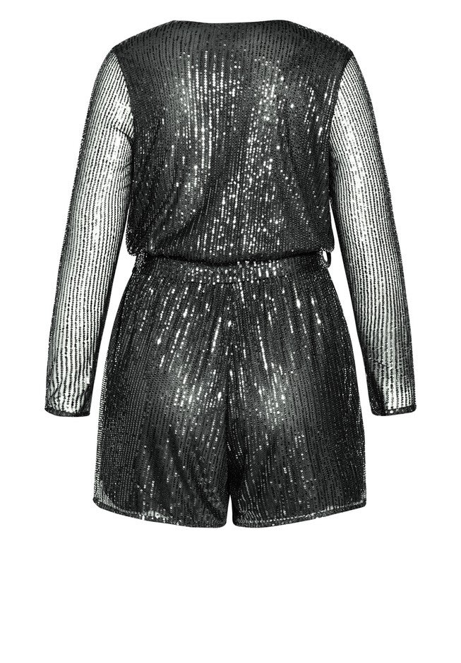 Sequin Playsuit - gunmetal, GRAY, alternate image number null