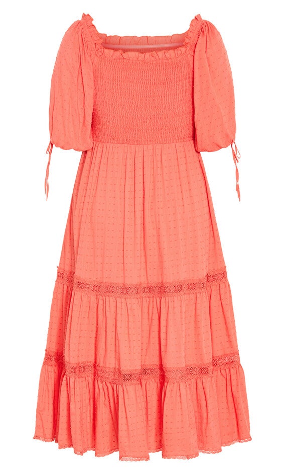 Love Shirred Dress - sugar coral, SUGAR CORAL, alternate image number null