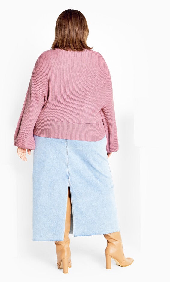 Angel Sleeve Sweater - musk, PINK, alternate image number null