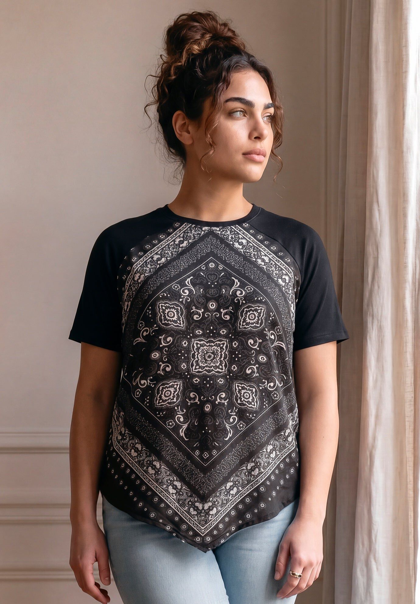 Ophelia Bandana Top, BLACK BANDANA, hi-res image number 0