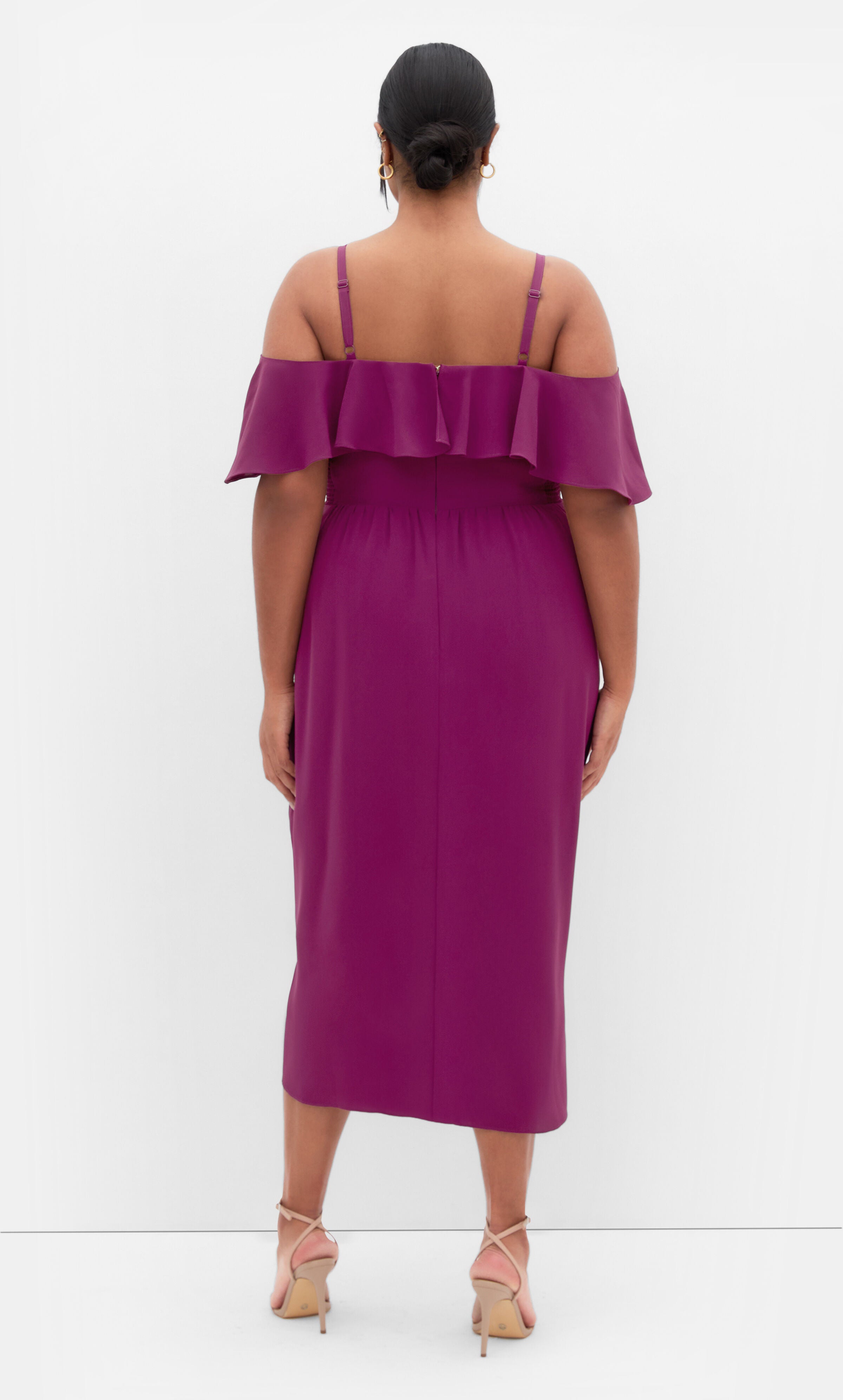 Flirtation Drape Midi Dress, PINK, alternate image number 1