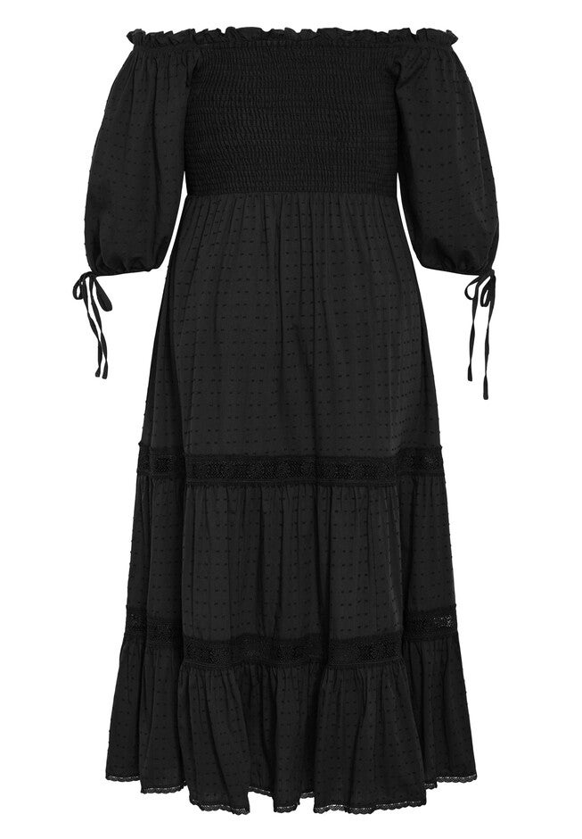 Love Shirred Dress - black, BLACK, alternate image number null
