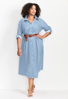 Leona Stripe Shirtdress With Belt