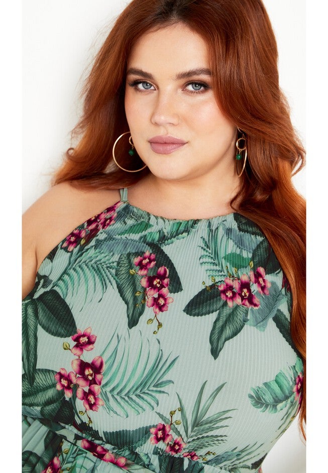 Rebecca Print Maxi Dress - seafoam, GREEN, on-hover image number 1