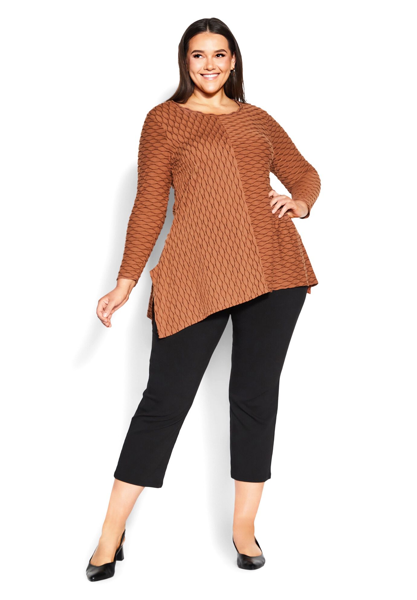 Tiarne Textured Tunic, CINNAMON, alternate image number 2