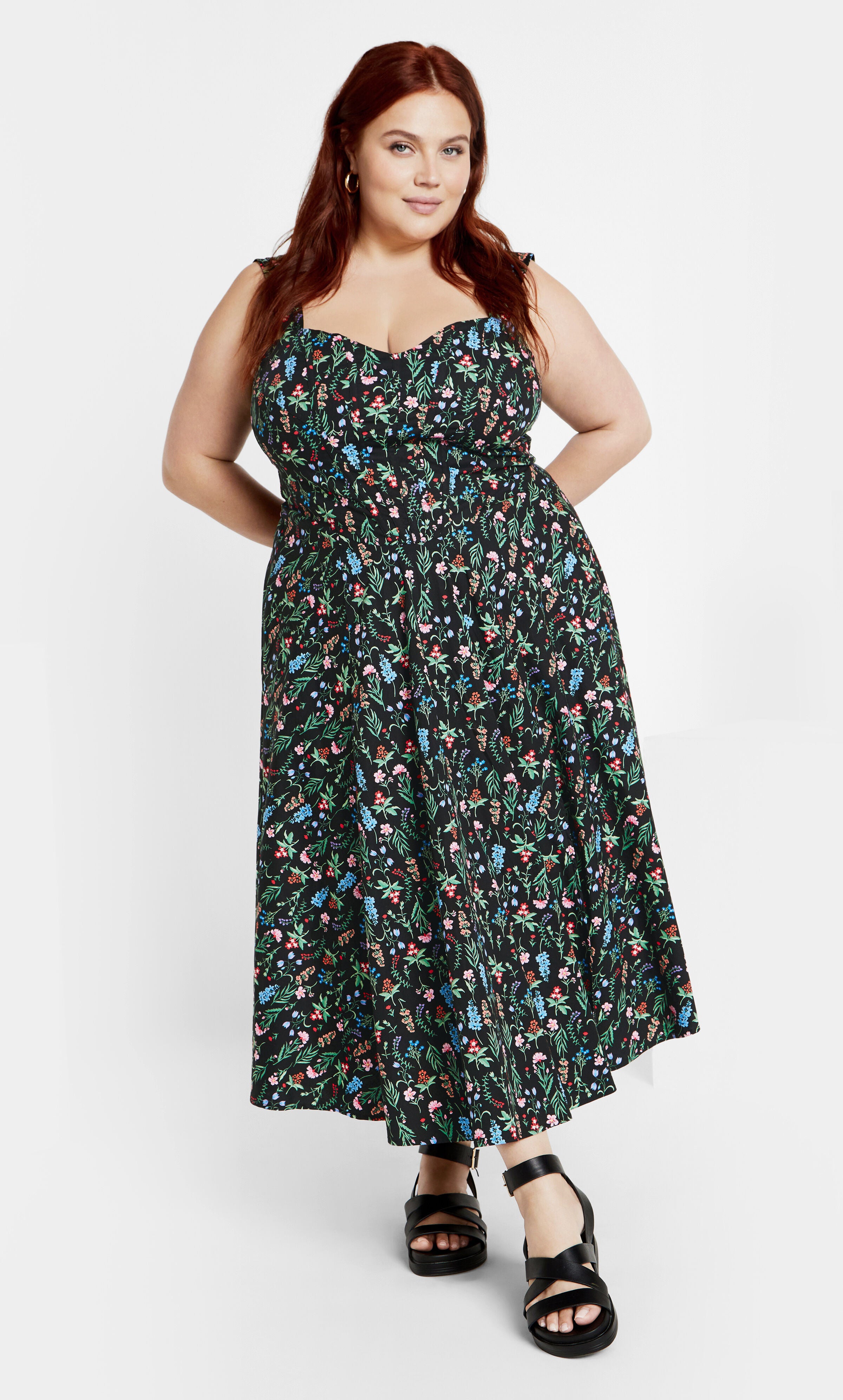 Marylou Print Dress - black, BLACK, alternate image number 1