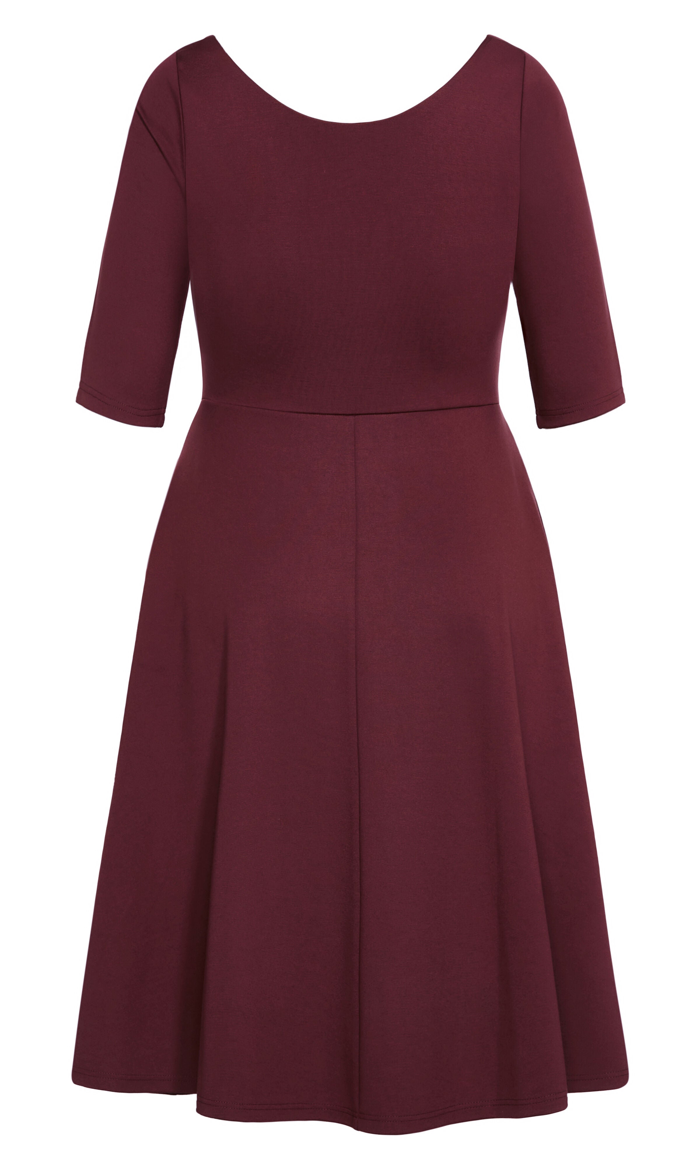 Cute Girl Elbow Sleeve Dress - oxblood, OX, alternate image number 5