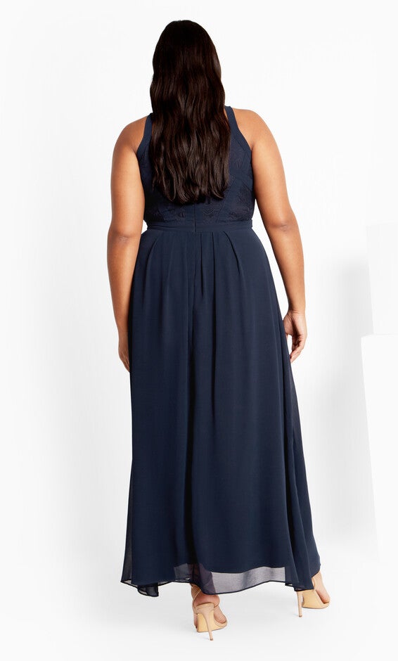 Panelled Bodice Maxi Dress - french navy, BLUE, alternate image number 2