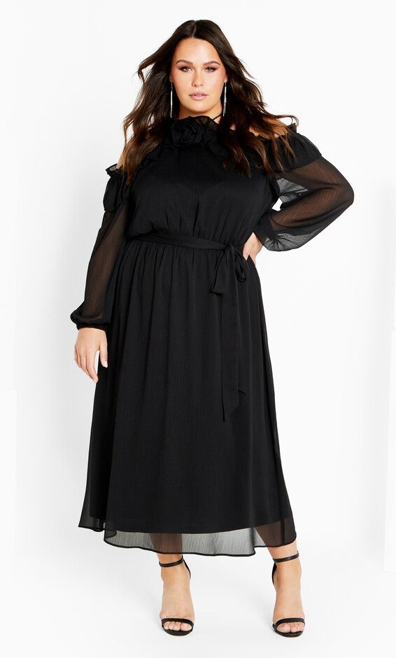 Nikita High Neck Flower Dress - black, BLACK, alternate image number 2