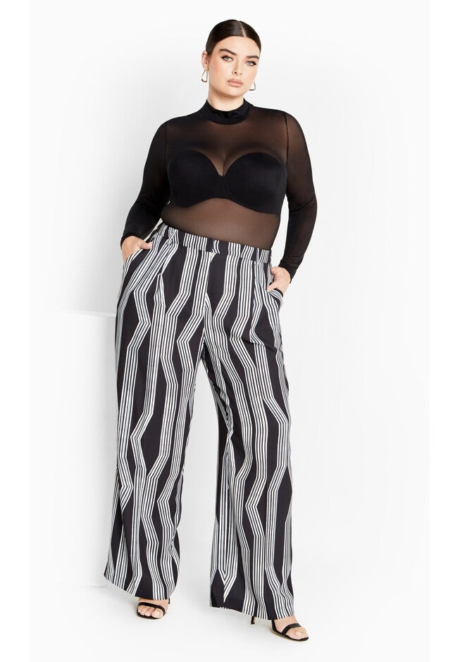 Laila Print Pant - black, BLACK, on-hover image number null