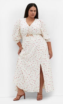 Jolene Print Maxi Dress - ivory