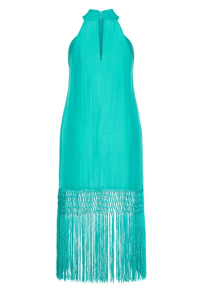 Calypso Fringe Dress - lagoon, BLUE, alternate image number null